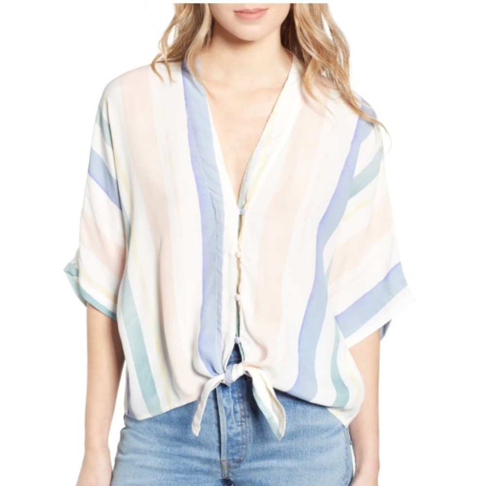 NWT Rails Thea Stripe Tie Hem Shirt